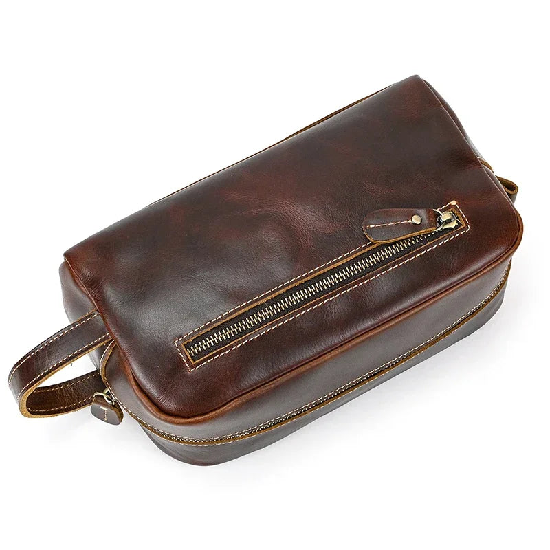 Trousse de toilette en cuir homme