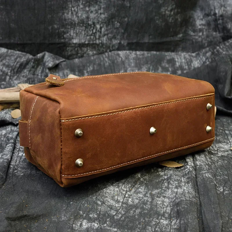Trousse de toilette en cuir homme