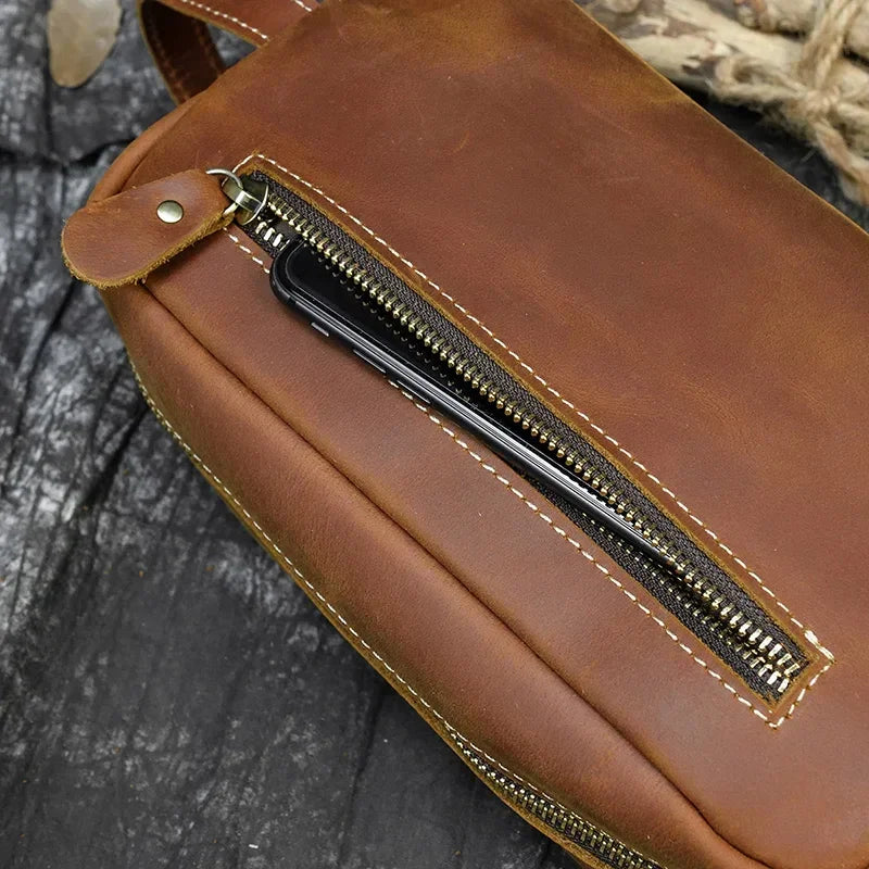 Trousse de toilette en cuir homme
