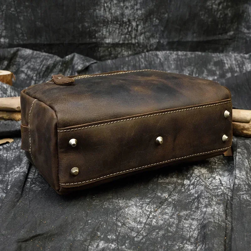 Trousse de toilette en cuir homme