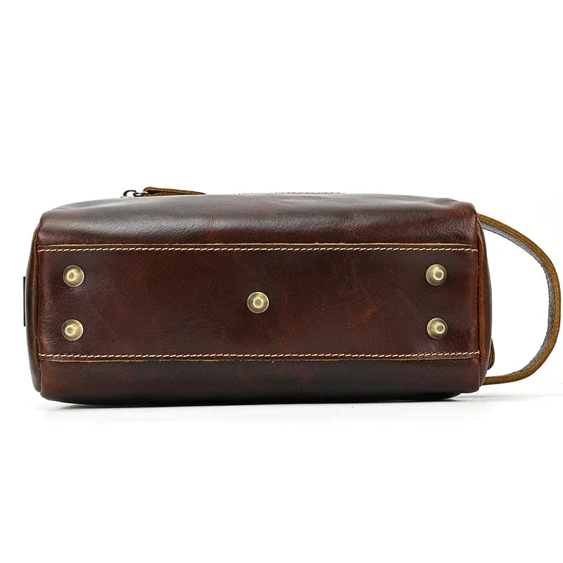 Trousse de toilette en cuir homme