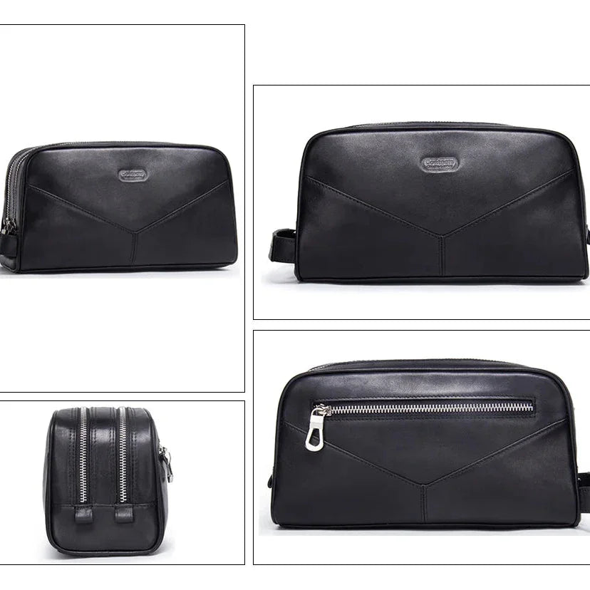 Trousse de toilette en cuir pour homme