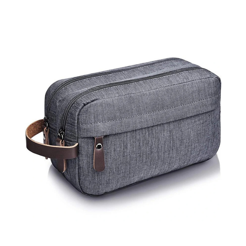 Trousse de toilette en tissus gris