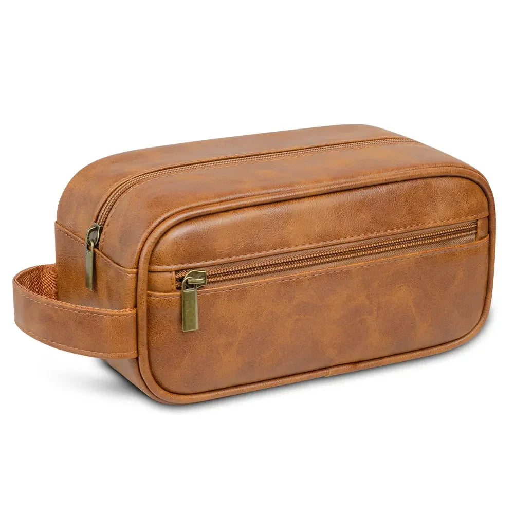 Trousse de toilette homme élégante marron
