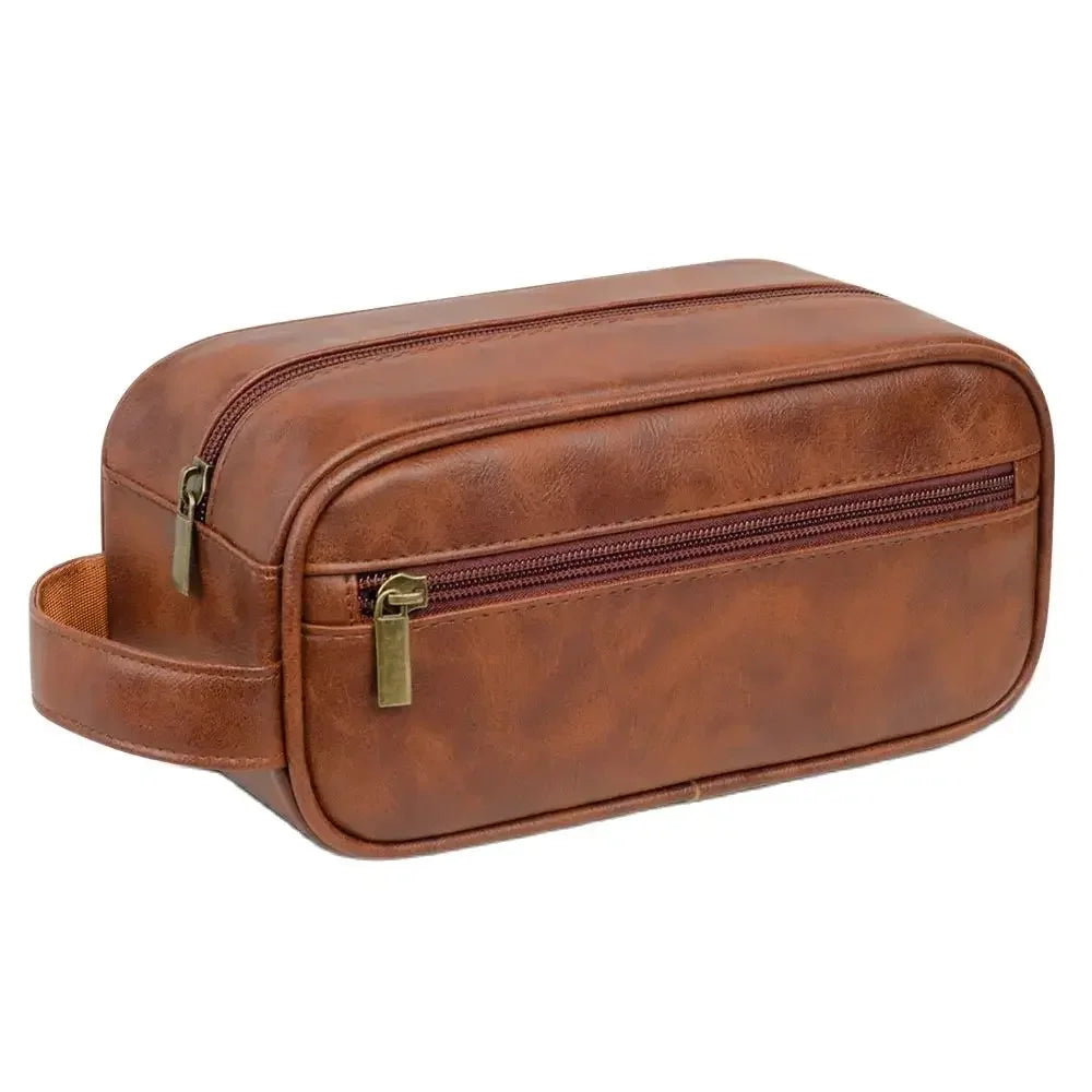 Trousse de toilette homme élégante marron foncé