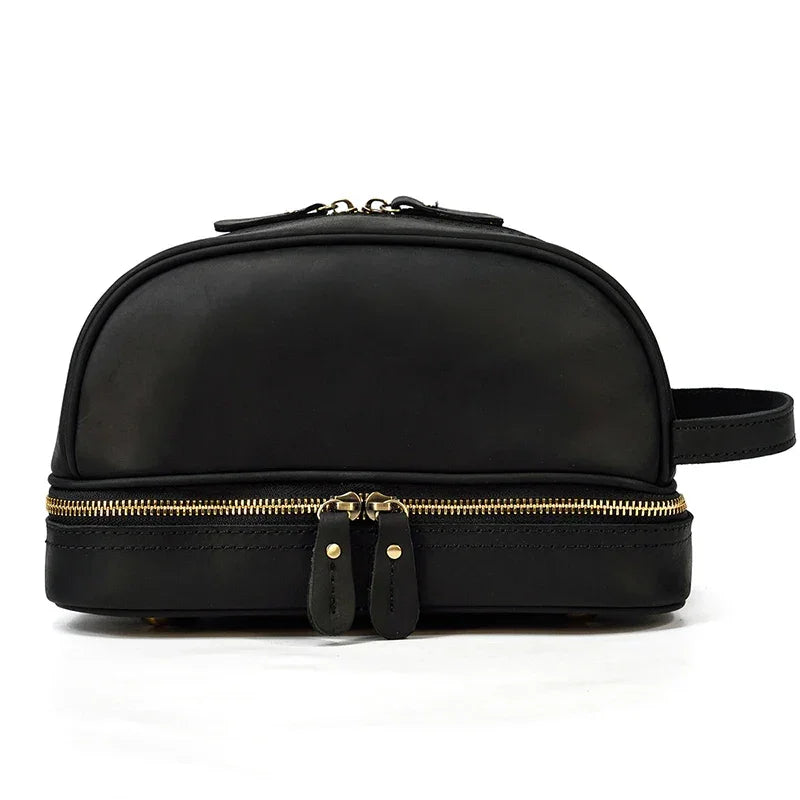 Trousse de toilette homme en cuir