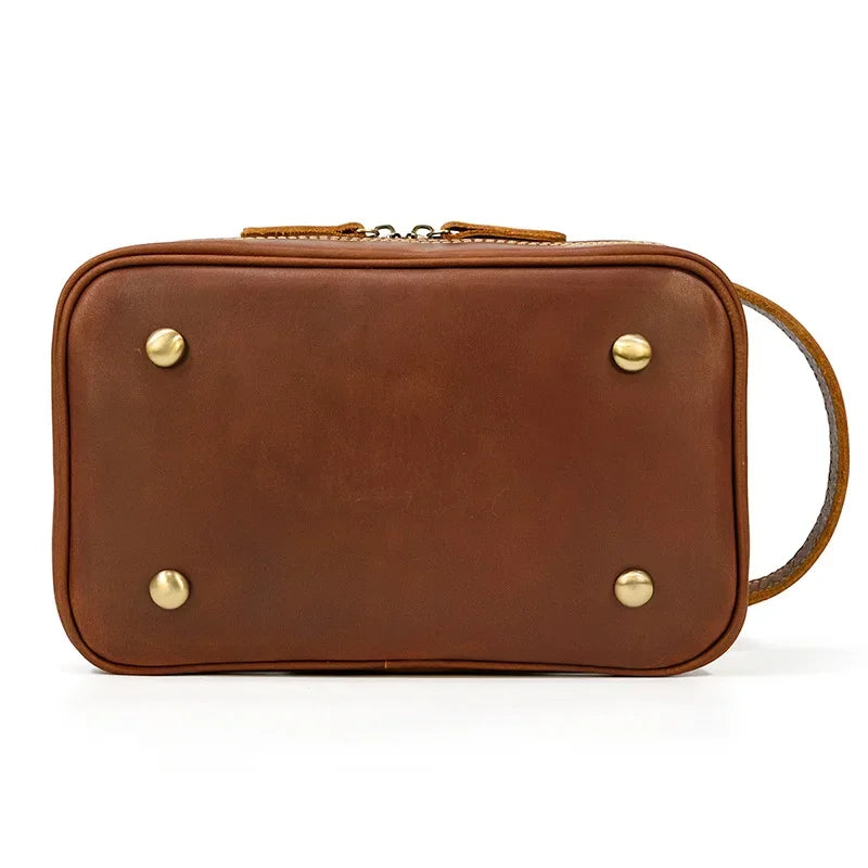Trousse de toilette homme en cuir