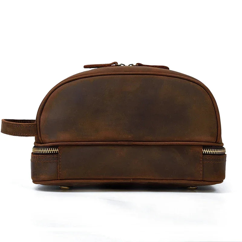 Trousse de toilette homme en cuir
