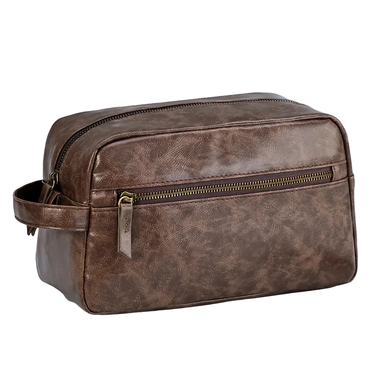 Trousse de toilette pour homme marron foncé