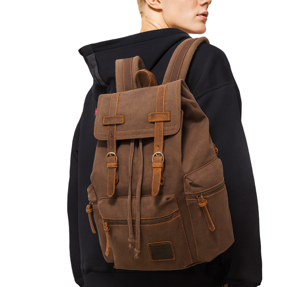 vintage sac a dos marron