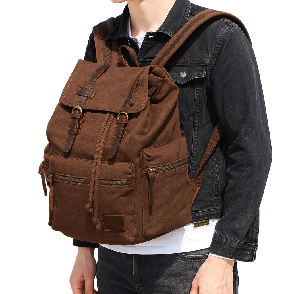 vintage sac a dos marron