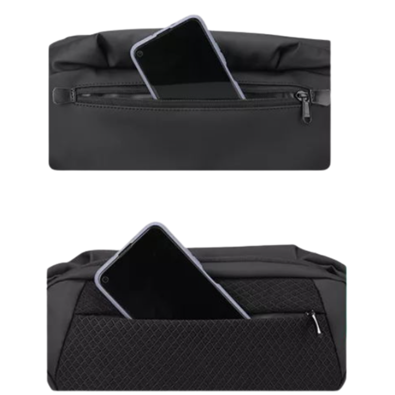 sacoche homme style banane noir