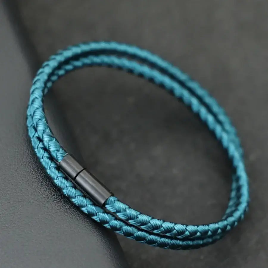 Bracelet homme tressé en corde minimaliste bleu / s (17.5 cm)