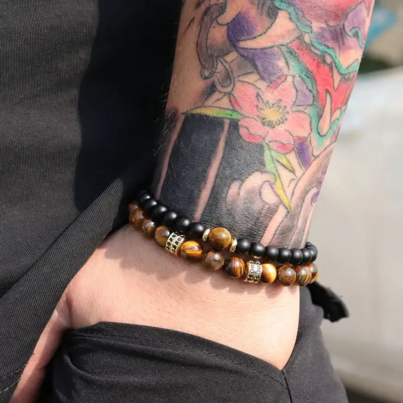 Bracelet pour Homme | Pierre Naturelle Œil du Tigre