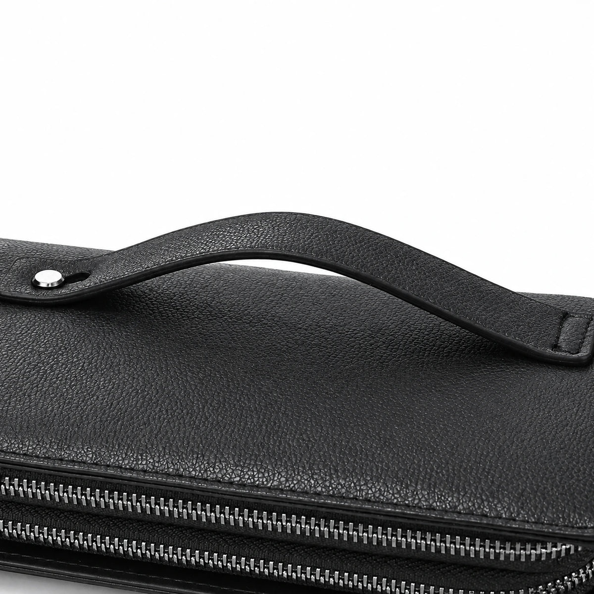 Pochette Cuir Grainé Homme Simple Zip