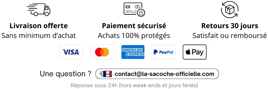 Options de paiement et email de contact.