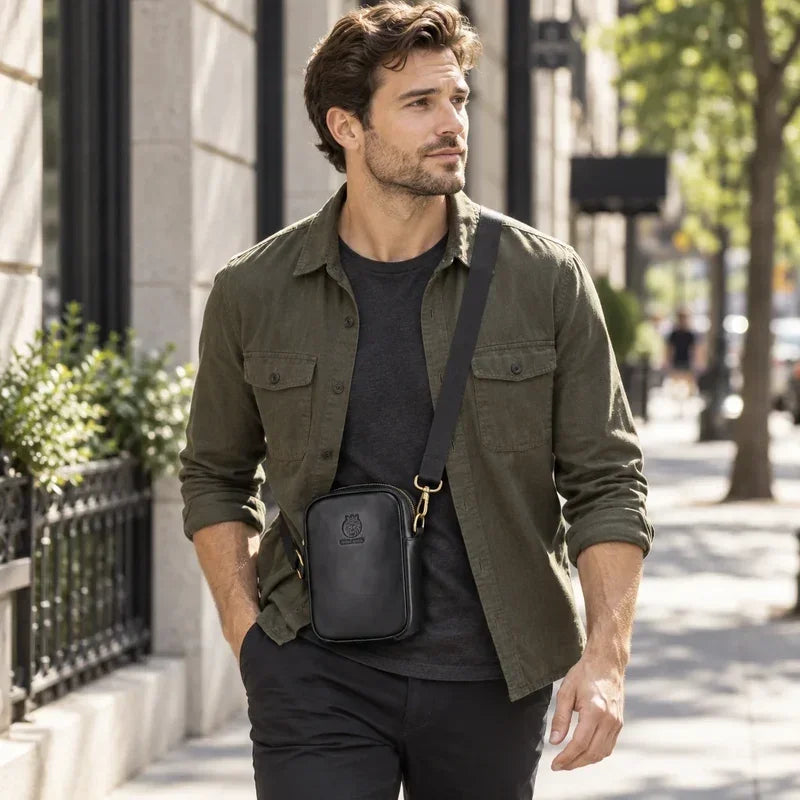 Petite sacoche cuir homme