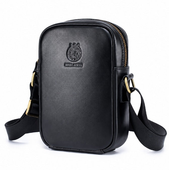 Petite sacoche cuir homme noir