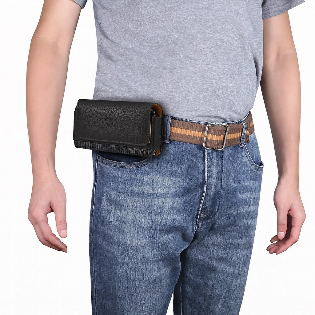 Pochette ceinture en cuir pour homme