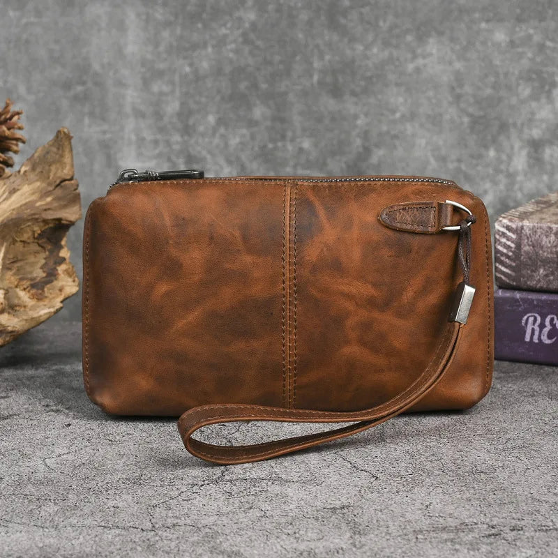 Pochette en cuir homme