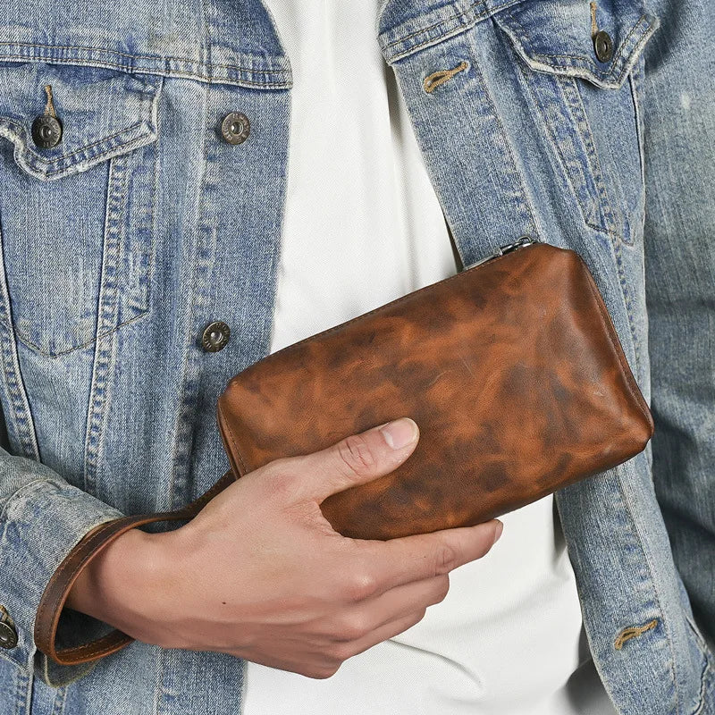 Pochette en cuir homme