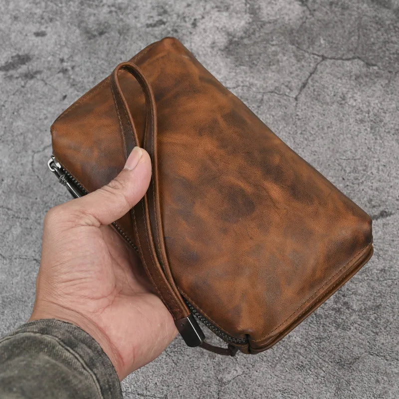 Pochette en cuir homme