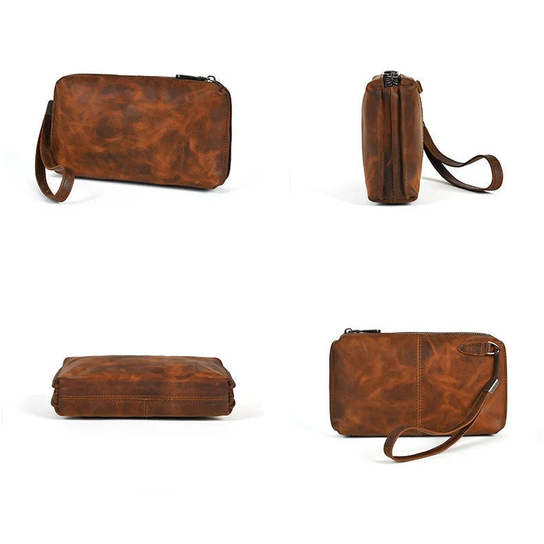 Pochette en cuir homme