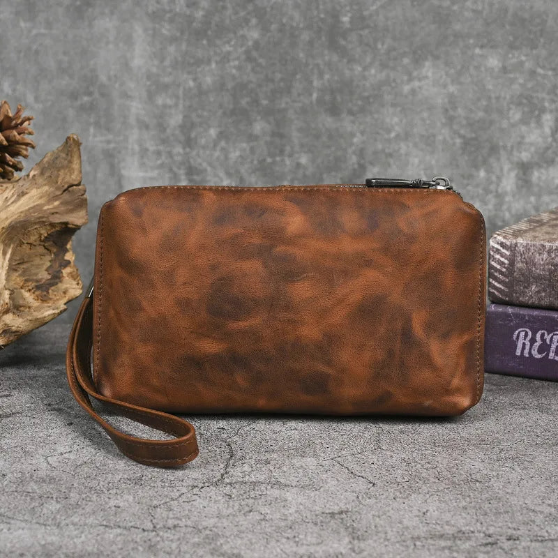 Pochette en cuir homme
