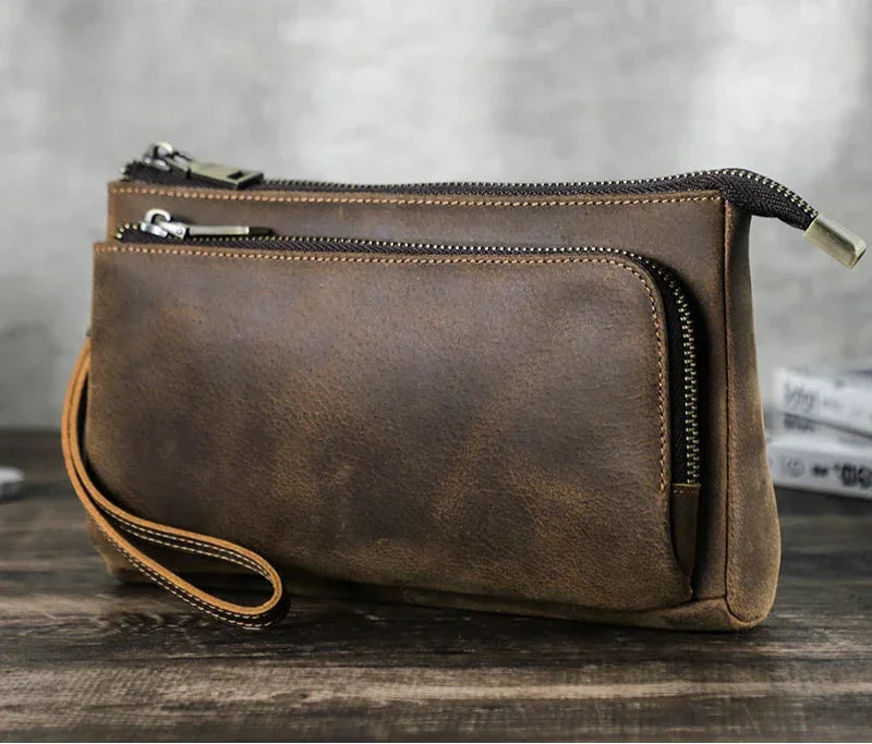 Pochette en cuir homme