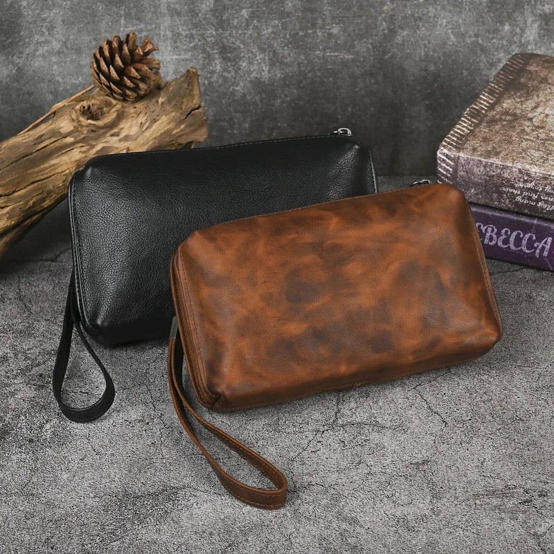 Pochette en cuir homme
