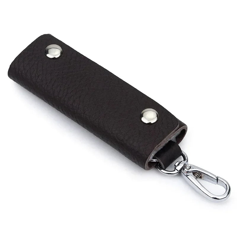 Pochette porte-clés homme en cuir marron