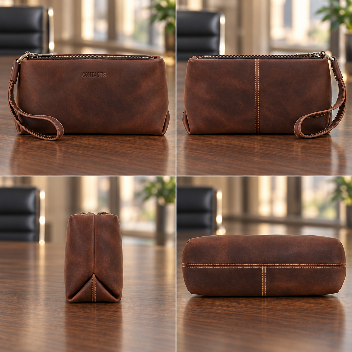 Pochette pour homme en cuir