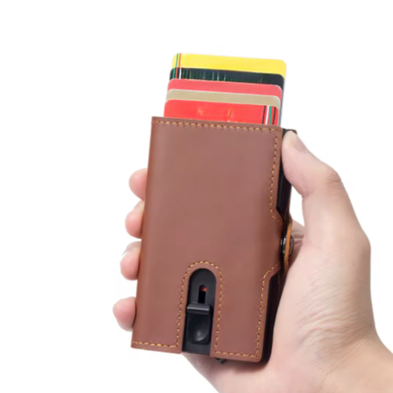 Porte carte rfid homme marron