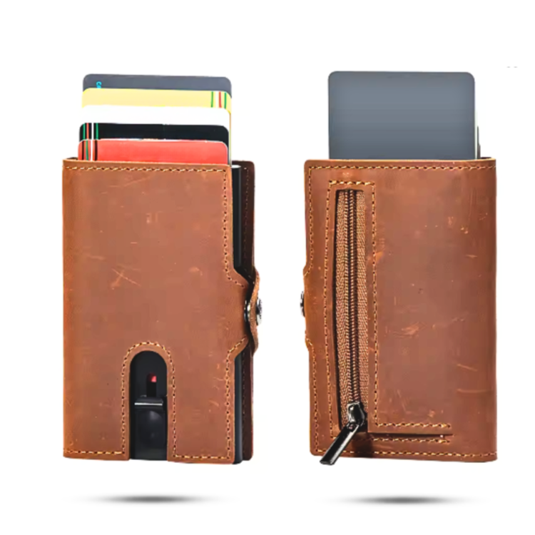 porte carte rfid homme marron clair