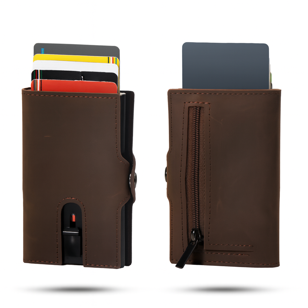 porte carte rfid homme marron fonce