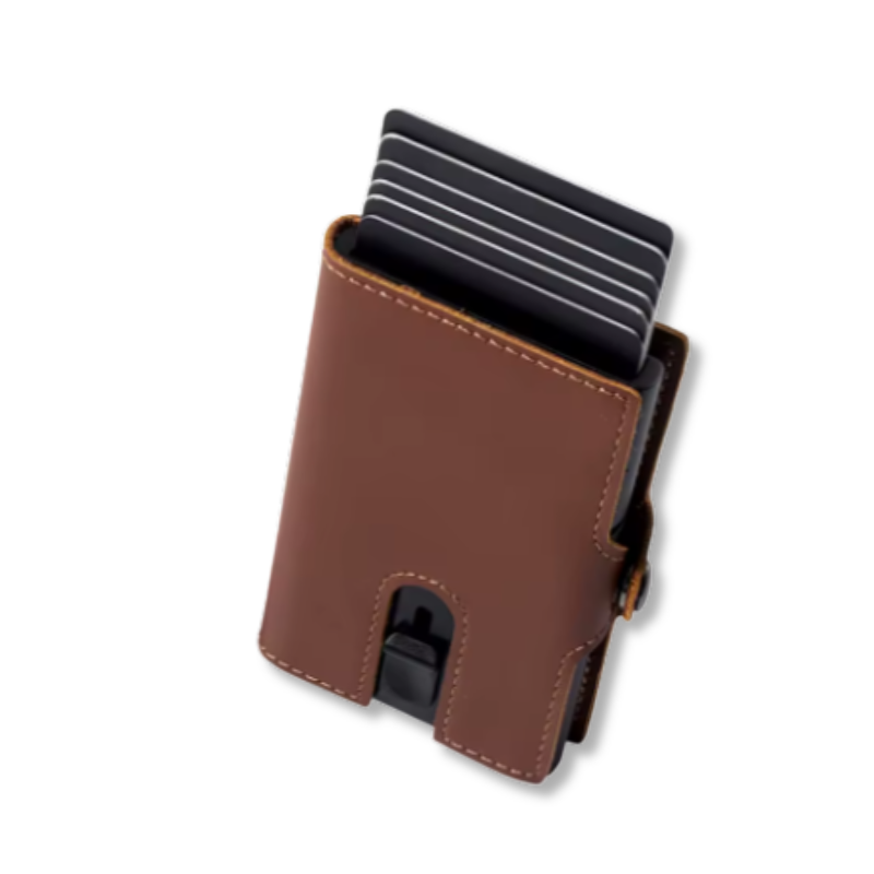 porte carte rfid homme marron fonce