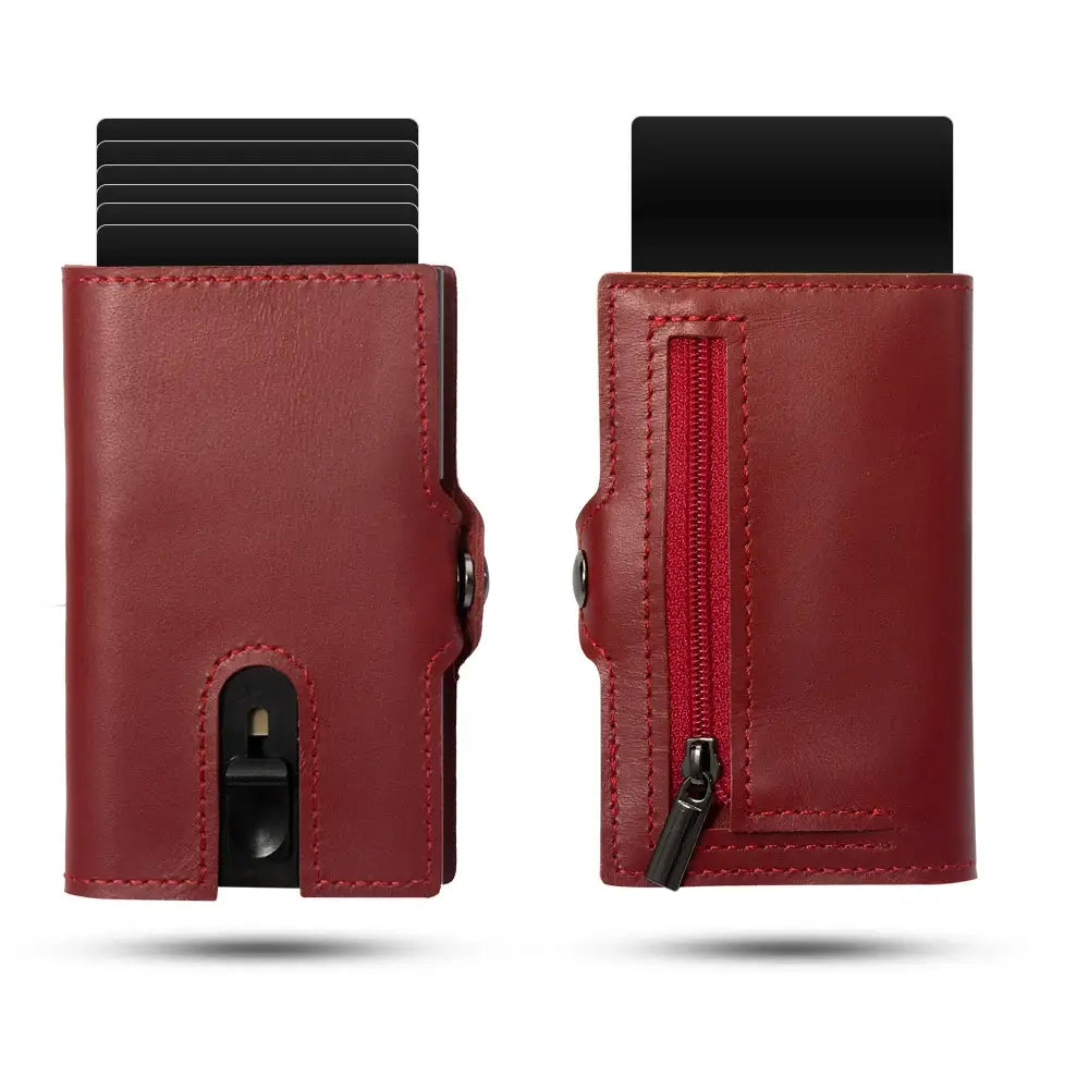 Porte carte rfid homme rouge