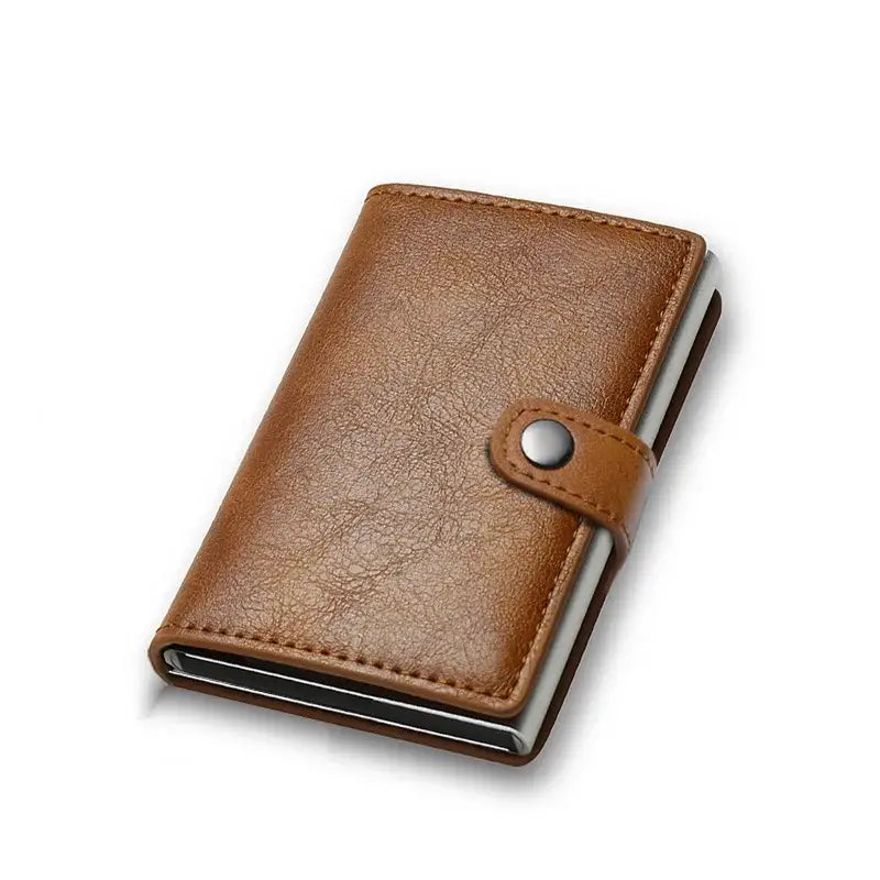 Porte-cartes bleu homme marron