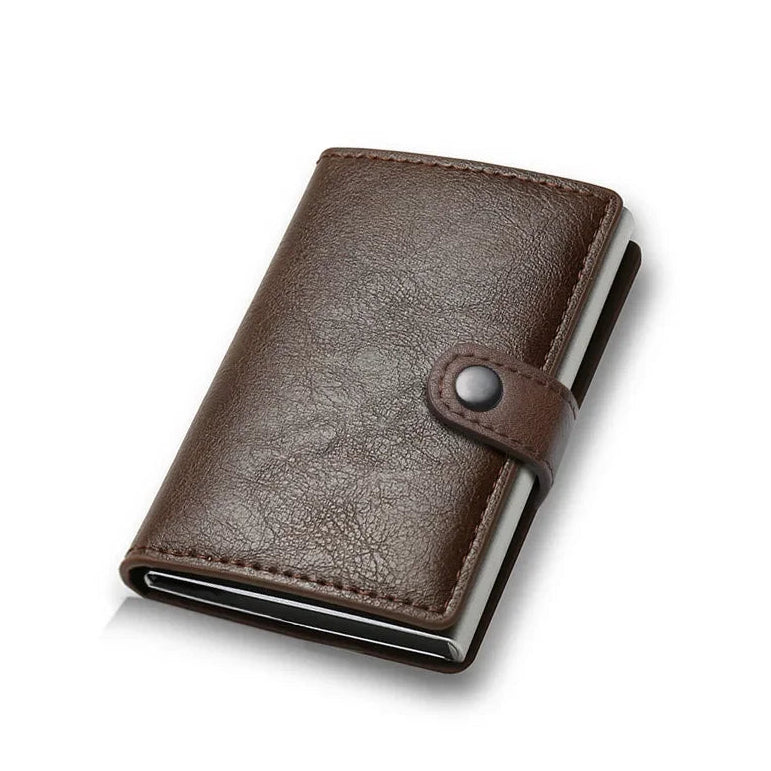 Porte-cartes bleu homme marron foncé