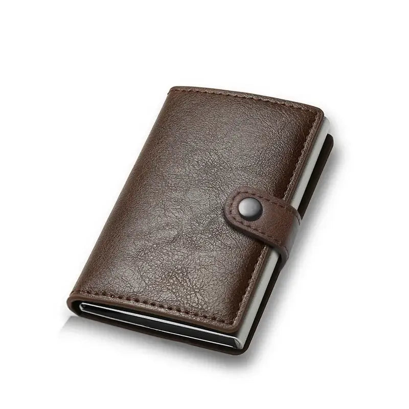 Porte-cartes bleu homme marron foncé