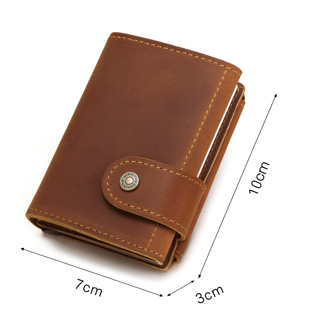 porte cartes rfid homme en cuir marron