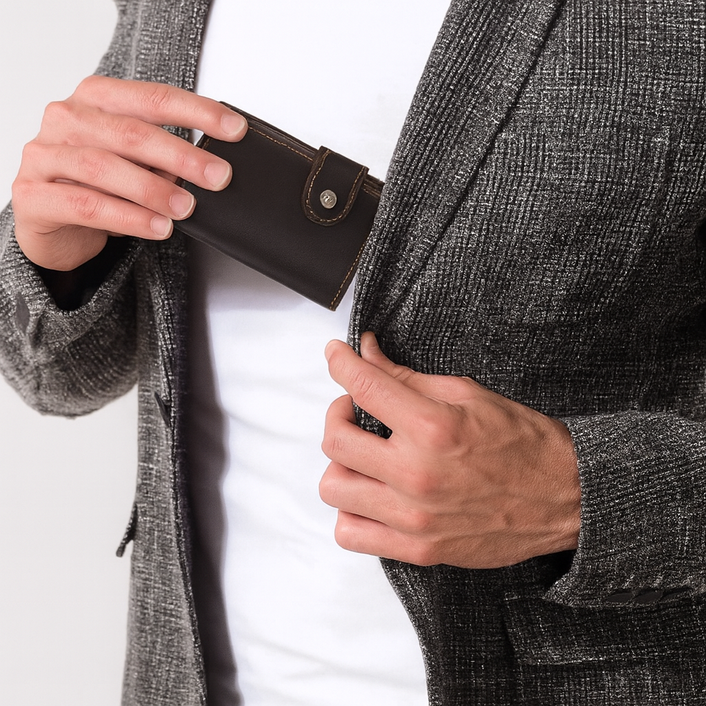 porte cartes rfid homme en cuir noir
