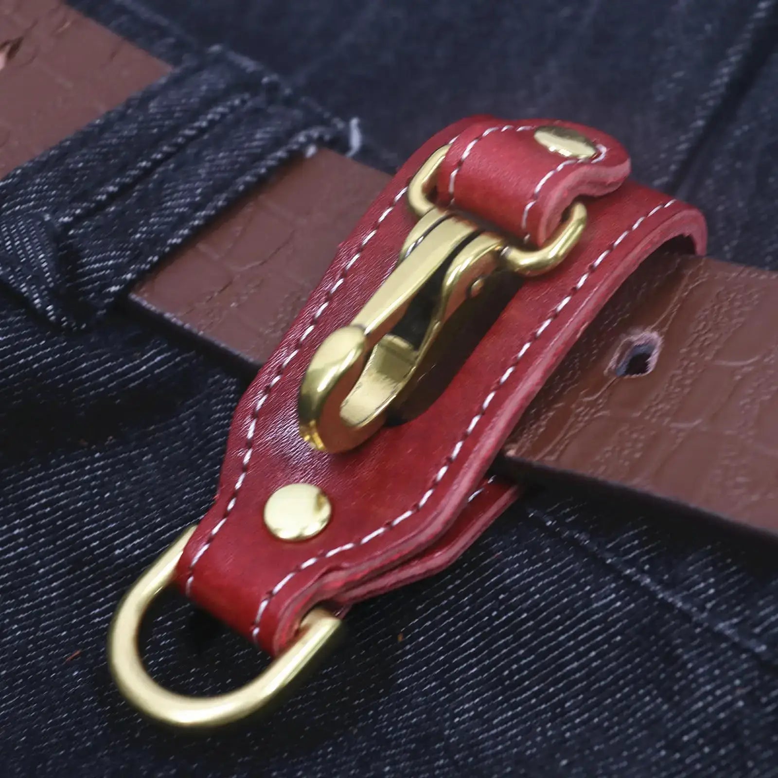 Porte-clés ceinture pour homme en cuir