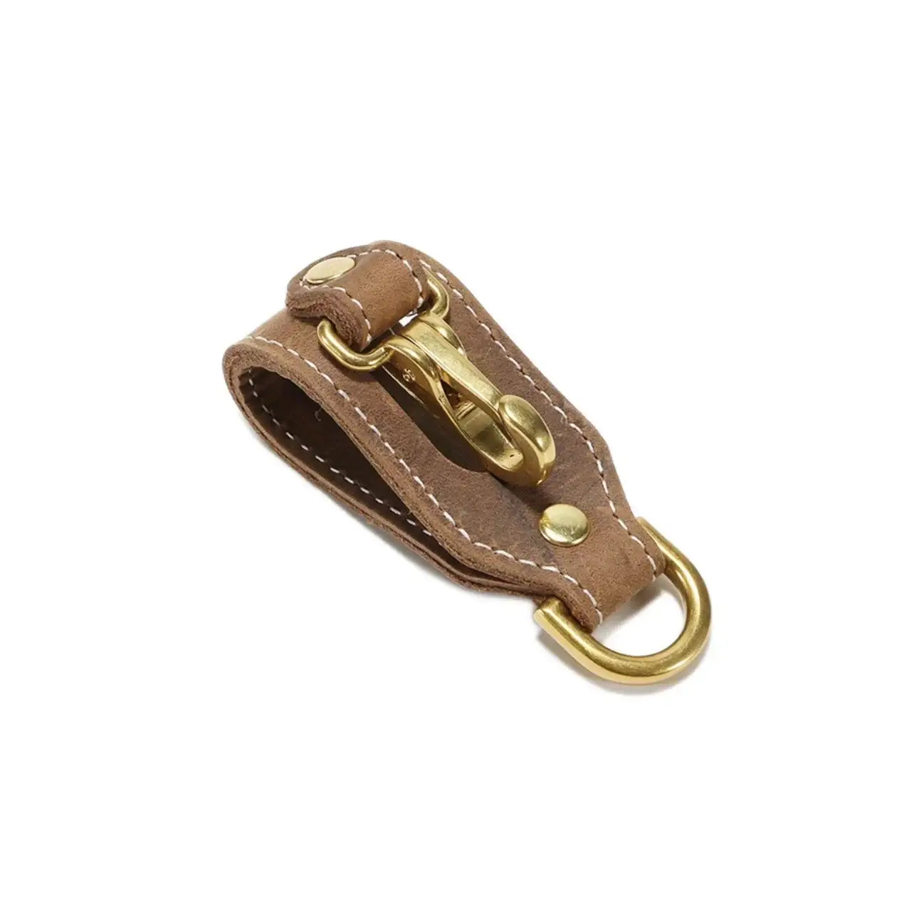 Porte-clés ceinture pour homme en cuir marron