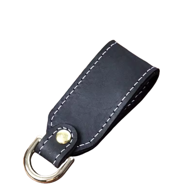 porte cles ceinture pour homme en cuir noir