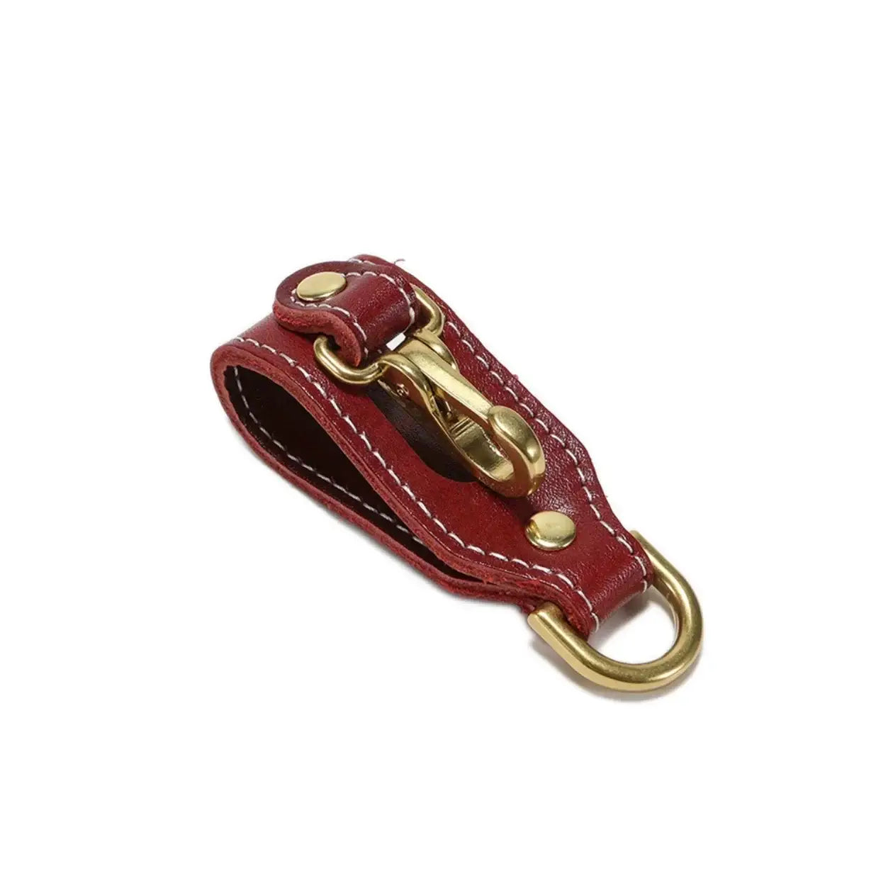 Porte-clés ceinture pour homme en cuir rouge