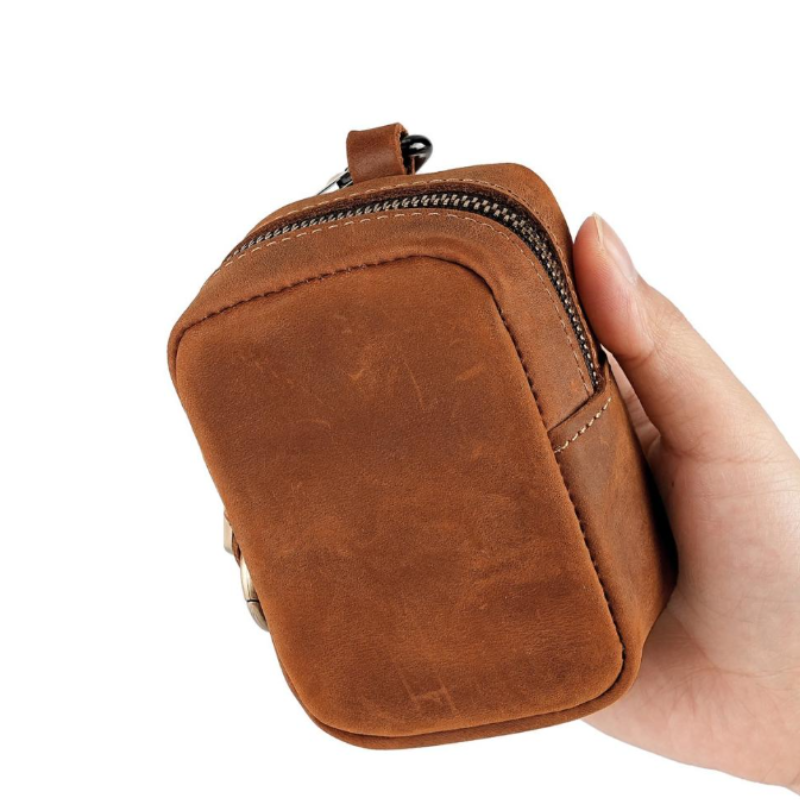 porte monnaie ceinture homme en cuir veritable marron