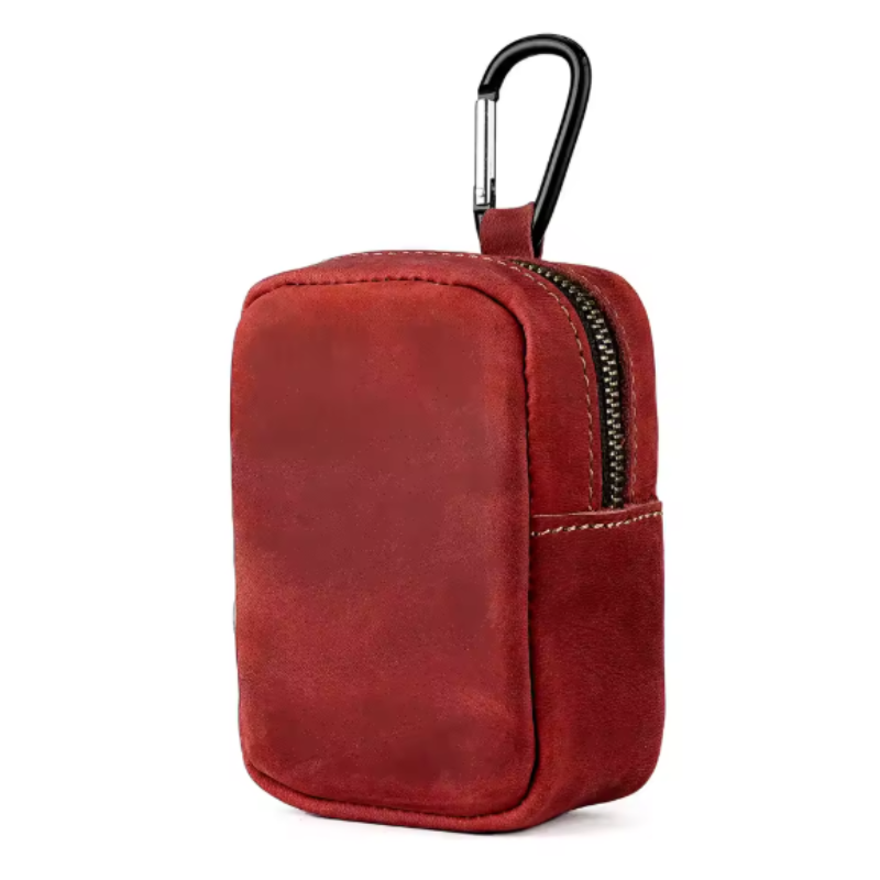 porte monnaie ceinture homme en cuir veritable rouge
