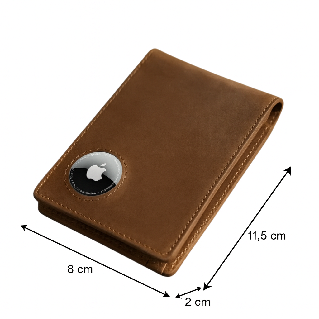 portefeuille homme avec airtag marron
