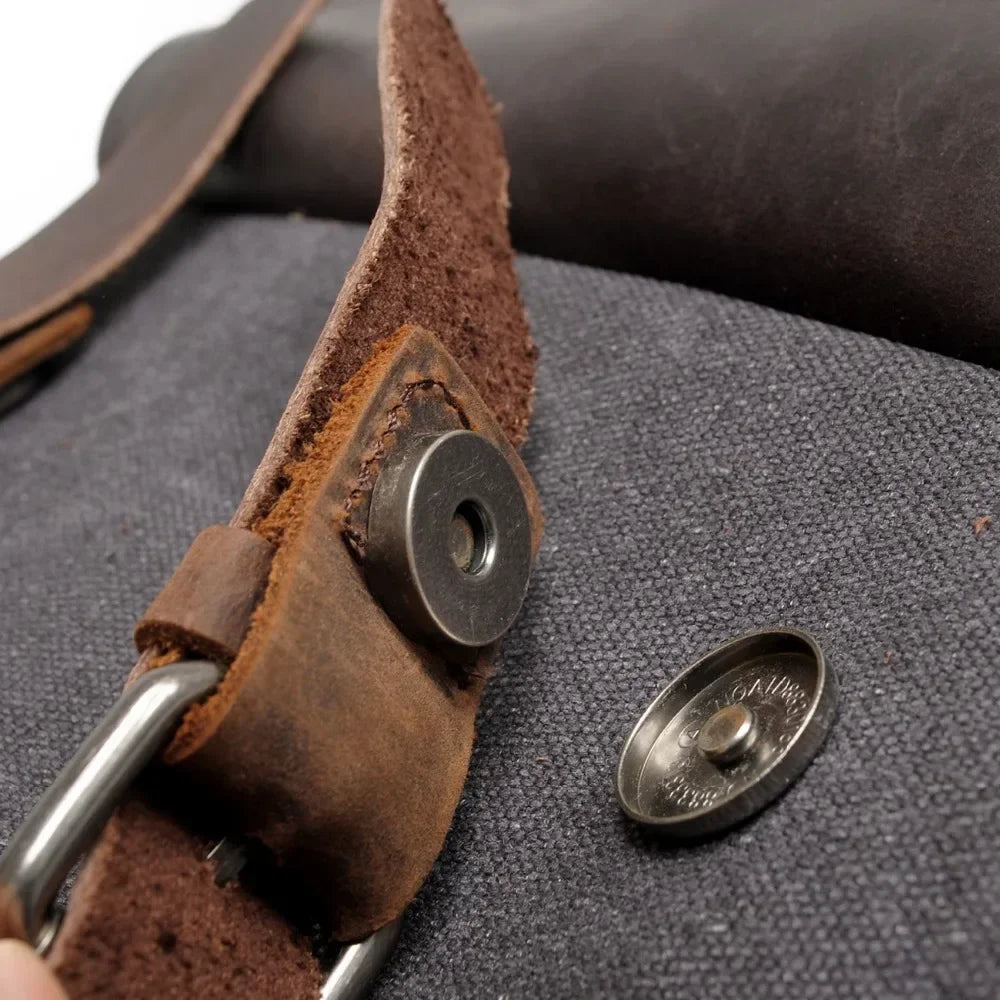 Sac à dos cuir et toile